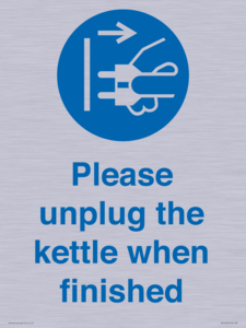 Please unplug the kettle when finished